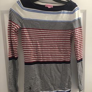 Red white and blue striped Lilly Pulitzer t shirt